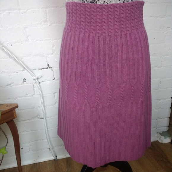 Wool Cable Knit Sweater Skirt - Picture 6 of 7